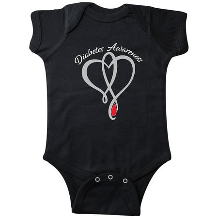 

Inktastic Diabetes Awareness Gray and Red Ribbon Heart Gift Baby Boy or Baby Girl Bodysuit
