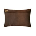 thumbnail image 3 of The HomeCentric Pack of 2, 12"x22" (30x55 cm) Lumbar Pillow Cover, Brown Lumbar Pillow Cover, Textured Ribbon Lumbar Pillow Cover, Art Silk Rectangle Throw Pillow Covers, Modern - Chocolate Cream, 3 of 3