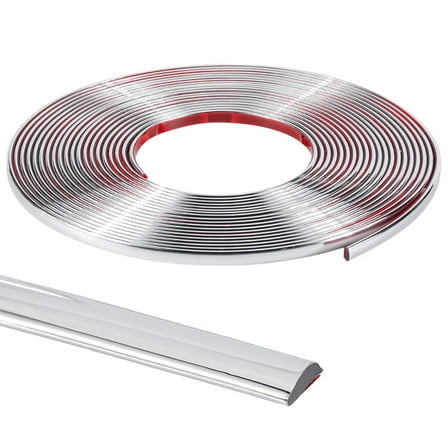 33Ft x 0.3in Molding Trim Peel and Stick Silver Flexible Self Adhesive Waterproof Wall Mirror Corner Round Edge Tile Trim Ceiling Countertop