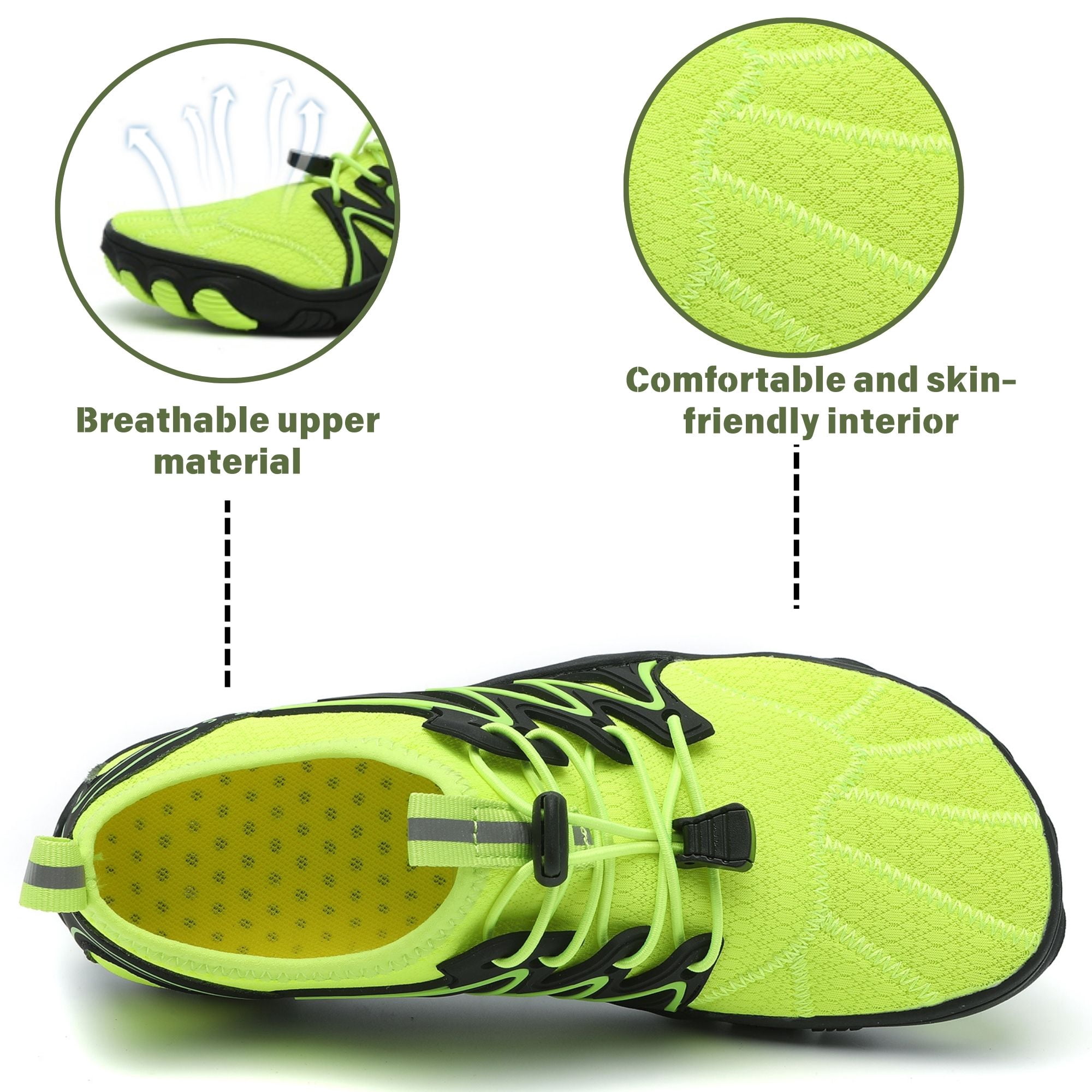 BERANMEY Barefoot Shoes for Women & Men Wide Toe Box Hiking Water Shoes Non-Slip Breathable Swim Surf Shoes for Beach Pool Aqua Running & Walking Fast Drainage & Waterproof Design