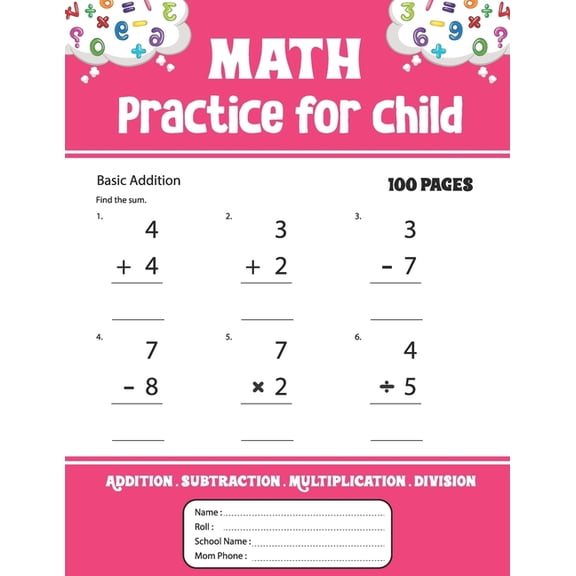 Math Practice for child: Addition Subtraction Multiplication Division math practice