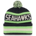 thumbnail image 2 of Men's '47 College Navy Seattle Seahawks Bering Cuffed Knit Hat with Pom, 2 of 2
