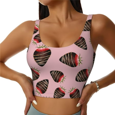 Racerback Sports Bras For Women High Support  Chocolate Print No.J910 Workout Tank Tops Woman  Workout Yoga Running Bra