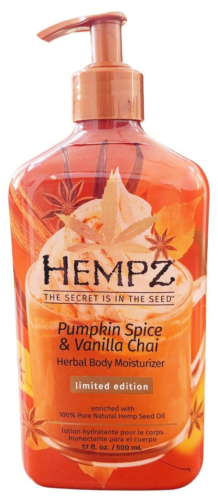 Hempz PUMPKIN SPICE & And VANILLA CHAI Herbal Body Moisturizer Lotion 17 oz