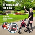 thumbnail image 3 of Andadera Rollator para Adultos Mayores Plegable con Asiento y Bolsa, Altura Ajustable, Ruedas de 7.5", Soporta 110 Kg (Color Rojo), 3 of 10