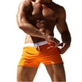 thumbnail image 1 of TSADFHJI Mens Swim Trunks with Compression Liner 2 in 1 Mens Fashionable Slim Fit Front Horizontal Pocket Nylon Hot Spring Flat Angle Swim Pants L Orange, 1 of 7