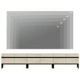 thumbnail image 4 of WAMPAT Modern TV Stand for TVs up to 110 inch, 3 in 1 Entertainment Center TV Console with Storage Cabinets and Metal Base,Media Console for Living Room,Light Oak, 4 of 6