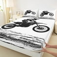 thumbnail image 3 of Manfei Dirt Bike Twin Sheet Sets,Extreme Sport Theme Twin Fitted Sheet,White Black Flat Sheet For Boy,Breathable Home Decor,3 Pieces, 3 of 7