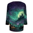 thumbnail image 5 of Halloween 3/4 Sleeve V Neck Shirt for Women Funny Halloween Graphic Tee Fall Winter Loose Fit Tops, 5 of 5