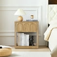 thumbnail image 5 of YOCWO Oak Nightstand Set of 2 with Drawer for Bedroom, Wood Bedside Table with Arched Fluted, 5 of 8