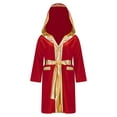 thumbnail image 1 of LiiYii Costume de Boxe pour Enfants Garçons Robe à Capuche avec Ceinture Uniforme de Boxeur Halloween Cosplay Fête Bourgogne 16, 1 of 7