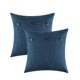 thumbnail image 1 of Funda de almohada decorativa de lino vintage con tres botones y diseño geométrico de granja para sofá cama, azul marino, 18.0 x 18.0 in, paquete de 2, 1 of 5