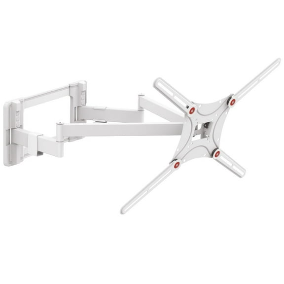 Barkan Long White TV Wall Mount, 13 - 90 inch Full Motion Patented Premium Flat / Curved Screen Bracket, Holds up to 132lbs, Extra Stable, Fits LED OLED LCD