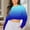 Blue, variant on Sevevn Womens Long Ballon Sleeve Sweatshirts Tops Cropped Crew Neck Loose Fit Casual Workout Shirts