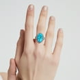 thumbnail image 4 of Vakki Oval Turquoise Blue Ring 925 Sterling Silver Statement Ring Boho Vintage Jewelry Handmade Ring for Women, 4 of 5