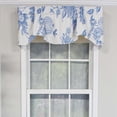 thumbnail image 2 of RLF Home Natalie Bell Floral Print Extra Wide Window Treatment Valance 3" Rod Pocket 65" x 16" Cyan Blue, 2 of 3