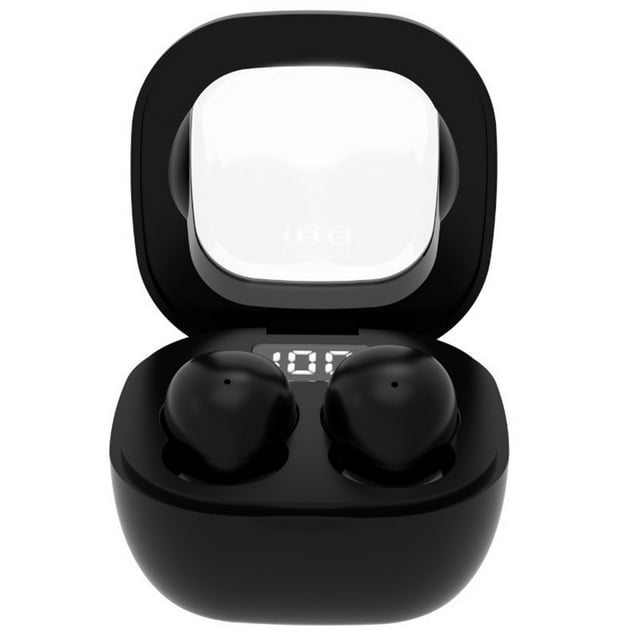 Écouteurs Mini Ultra Petits - Design Transparent, Affichage Numérique de la Puissance, Étanchéité IPX5, Réduction du Bruit