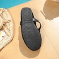 thumbnail image 6 of Women’s Summer Flat Shoes Slip On Round Toe Hollow Out Retro Square Metal Buckle Casual Fashion Black 6.5, 6 of 9