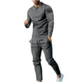 thumbnail image 2 of TIMIFIS Survêtement pour Homme 2 Pcs à Capuche, Ensemble de Sport Athlétique, Chandail à Enfiler Décontracté pour Course, Jogging, Ensemble de Tenue de Sport SetsFall, 2 of 6