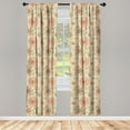 thumbnail image 4 of Ambesonne Floral Window Curtains, Exotic Hibiscus Plant, Each 28" W x 63" L, Coral Tan Brown, 4 of 4