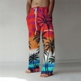thumbnail image 3 of RUTAYY Men's Casual Pants 3D Gradient Print with Drawstring Belt Daily Wear Chic Holiday Trousers, 3 of 4