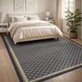 thumbnail image 3 of ODIKA 8'x10' Washable Area Rug Non-Slip Chair-Friendly Mat Interlocking Symmetrical Motif Neutral Toned Decorative Floor for Dining Room, Large Office, Lounge, 3 of 7