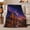 Desert Shooting Star, variant on Alien Like Desert Spires under Galaxy Planets, Mystical Fantasy Landscape for Space Lovers, Birthday Gift, Cozy Flannel Blanket for Game Room and Bedroom, Cosmic Home Decor