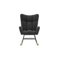 thumbnail image 2 of Nursery Rocking Chair, Fabric Upholstered Glider Rocker with High Backrest, Modern Rocking Accent Chairs Comfy Side Chair Armchair Single Chair for Nursery, Bedroom, Living Room, Office, K, 2 of 9