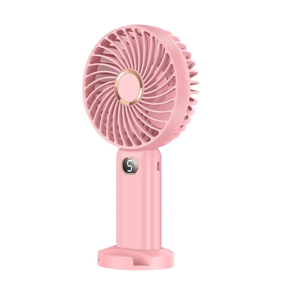 Pink Handheld Fan With Display Screen 10000Mah Rechargeable Usb Silent Strong Wind Mini Fan For Outdoor Indoor Home Office Travel