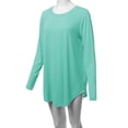 thumbnail image 6 of A2Y Women's Premium Solid Long Sleeve Round Hem Crew Neck Top Shirt Blue Mint 1XL, 6 of 7