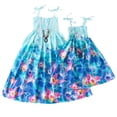 thumbnail image 3 of GYRATEDREAM Mommy and Me Floral Printed Dresses Shoulder Straps Bowknot Chiffon Sleeveless Sundress Beach Dress Summer Casual Dress Matching Outfits for L, 3 of 4