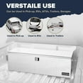thumbnail image 3 of ARKSEN 49" Aluminum Diamond Plate Tool Box Pick Up Truck Bed Storage Chest Box RV Trailer Organizer Lock W/Key, Silver, 3 of 7
