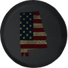 Alabama - Distressed American Flag Spare Tire Cover Jeep RV 31 Inch