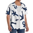 thumbnail image 2 of Kdxio Men'S Hawaiian Shirt For Men Short Sleeve Shirt Navy Blue Anchor Summer Casual Holiday Beach Button Down T-Shirts, 2 of 5
