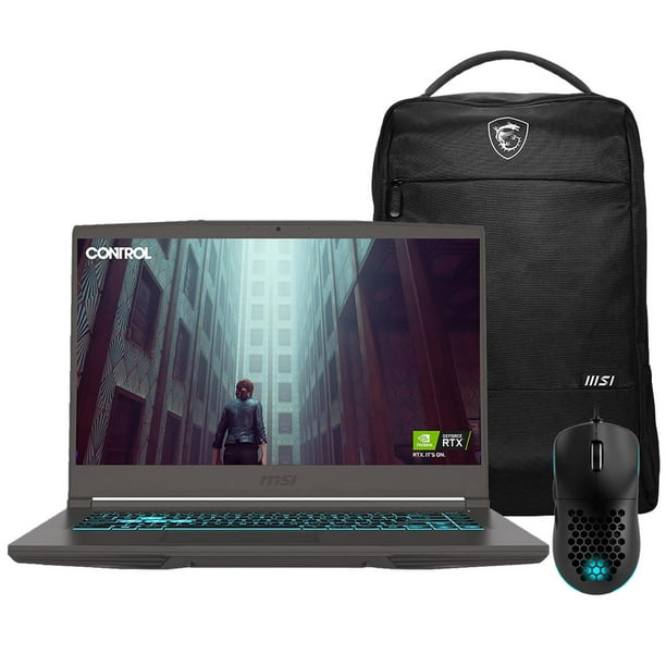 Laptop Gamer MSI Thin 15 GeForce RTX 4050 Intel Core i5 12450H RAM 32GB 1.4TB SSD 15.6" 144Hz Windows 11 Home + Mochila + Mouse DXT Gaming Teclado en Español gris