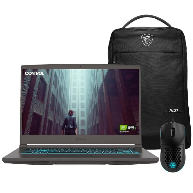 Laptop Gamer MSI Thin 15 GeForce RTX 4050 Intel Core i5 12450H RAM 32GB 1.4TB SSD 15.6" 144Hz Windows 11 Home + Mochila + Mouse DXT Gaming Teclado en Español gris