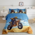 thumbnail image 2 of Erosebridal Dirt Bike Motorcycle Rider Bedding Queen Comforter Set, Extreme Sports Down Comforter, Reversible 3 Pieces, 2 of 8