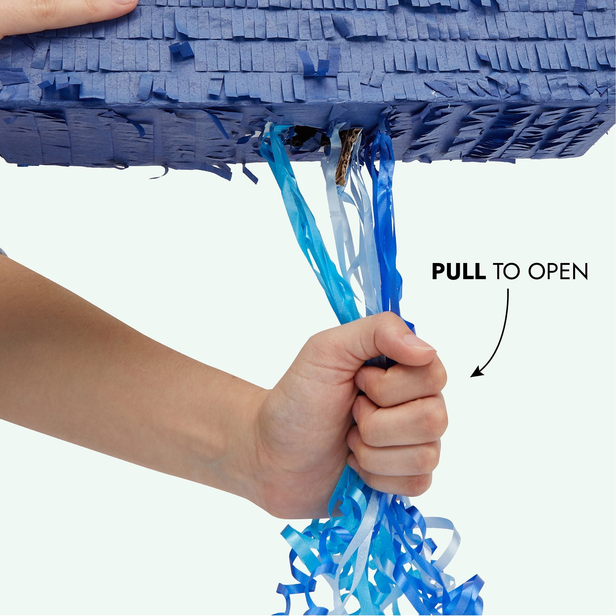 Blue Number 1 Pull String Pinata for Boys 1st Birthday Party (Ombre, 16.5 x  11 x 3 In)