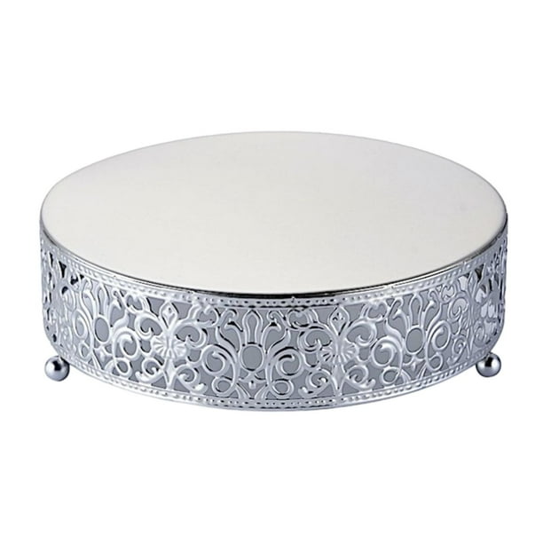 Injueey Soporte para postres, galletas, cupcakes, para servir, dorado, 25 cm Kits de decoración para fiestas Plata 20 centímetros