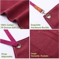 thumbnail image 3 of Chef Apron for Men Women Canvas Aprons with 3 Pockets Cross Back Resistant Work Apron for Cooking, 3 of 6