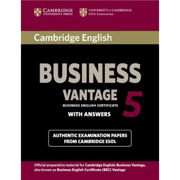 Pre-Owned Bec Practice Tests: Cambridge English Business 5 Vantage Student's Book with Answers (Paperback)