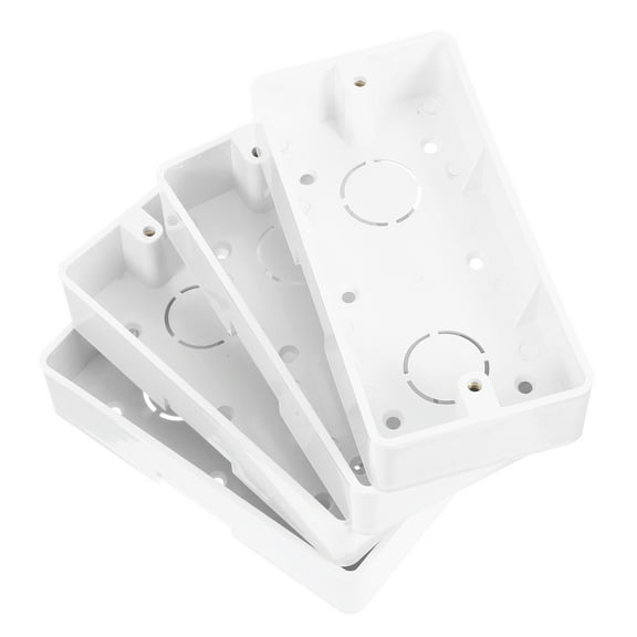 GAXIRE 4-Pack White Plastic Mount Electrical Switch Boxes Wiring and Easy Installation