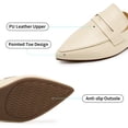 thumbnail image 3 of Ecetana Women's Pointed Toe Mules PU Leather Backless Loafer Flats Casual Slip On Shoes, 3 of 6