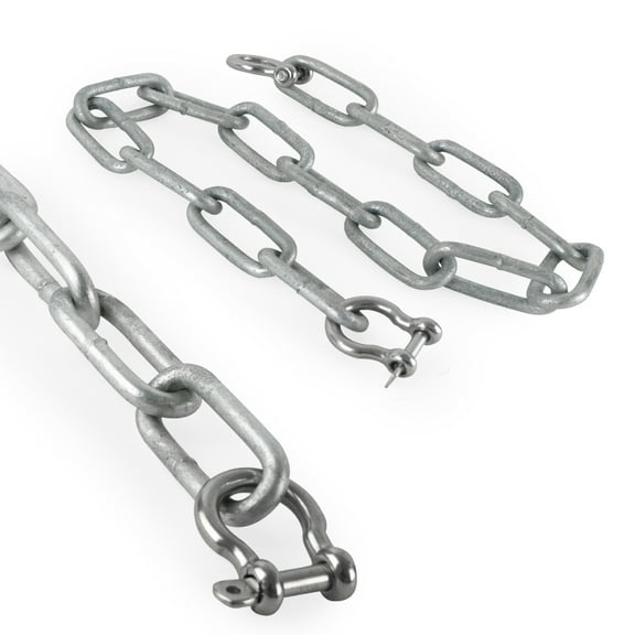 Five Oceans Marine Boat Anchor Lead Chain 1/4 inches x 2 Feet Hot-Dipped Galvanized Steel with 2 AISI316 Stainless Steel 1/4 inches Bow Shackles FO4568-GN2