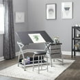 thumbnail image 2 of Comet Center Plus Drawing Table with Padded Stool 2 Piece Set Silver & Black, 2 of 19