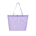 thumbnail image 2 of WIZUTIZ Purple Mesh Tote Bag Lightweight Shoulder Shopping Bag for Beach Travel Groceries Large Capacity Pleated Storage Tote for Casual Outdoor and Daily Work Carry, 2 of 6