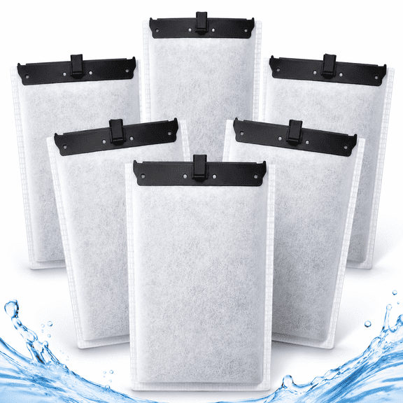 6 Pack Filter Cartridge for Tetra Whisper Bio-Bag Filters,Large Replacement Filter Cartridges for Aquariums Compatible with Tetra Whisper Filters 20i,40i/IQ20,30,45,60/PF20,30,40,60 and ReptoFilter