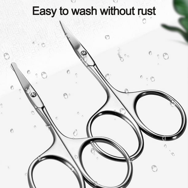 Small Scissors for Grooming Stainless Steel Straight Tip Scissor for Hair Cutting Beard Ear Eyebrows Moustache Nose Trimming
