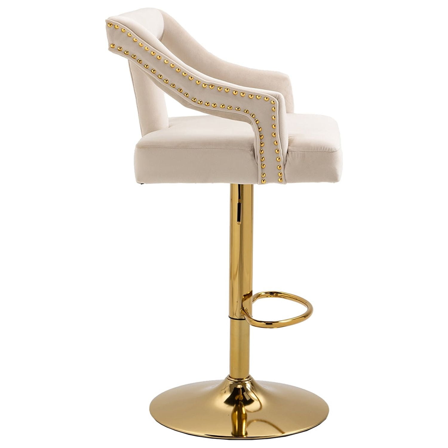 Kepooman Counter Height Bar Stools, Swivel Adjustable Barstools with Back, Set of 1, White Kepooman Counter Height Bar Stools, Swivel Adjustable Barstools with Back, Set of 1, White