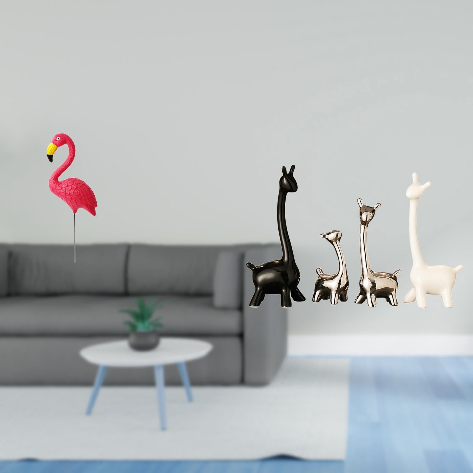 Miulika Flamingo Giraffe Garden Statue Creative Figurine Ornament for Spring Holiday Yard Art Modern Table Centerpiece Desk Office Decor